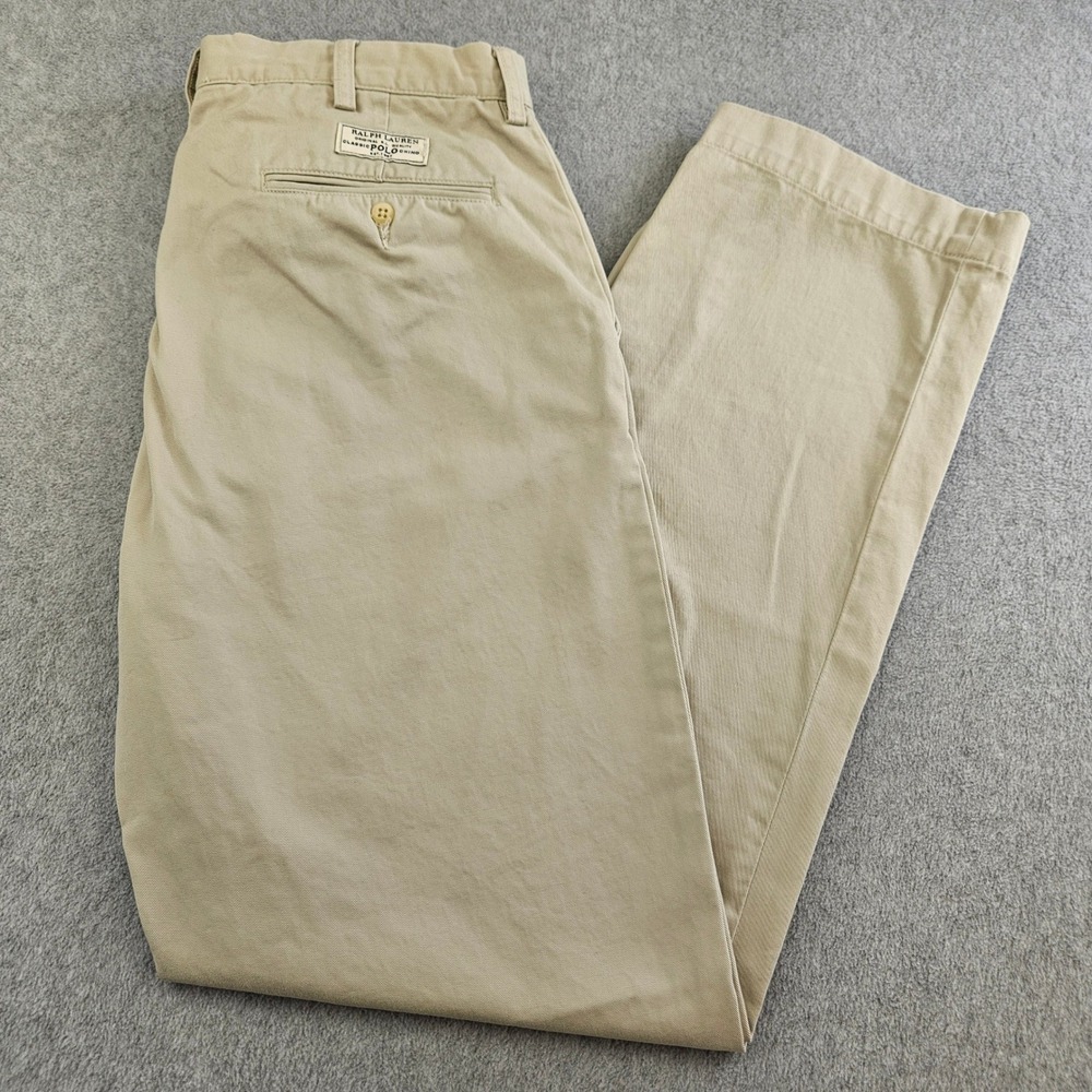 POLO RALPH LAUREN Prospect Pant Mens 33/32 Tan Cotton Chino Classic Workwear